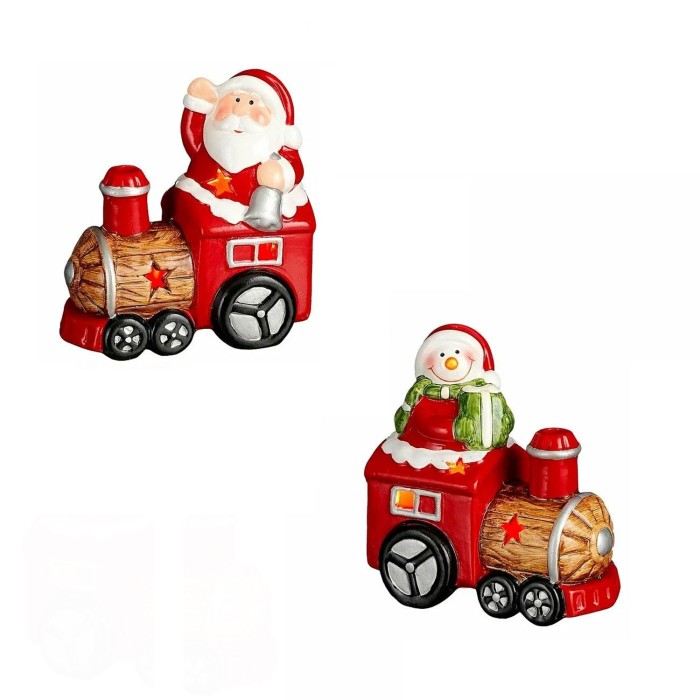 Christmas Ceramic Santa or Snowman on a Train Christmas Ceramic Santa or Snowman on a Train