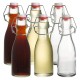 Glass Transparent Bottle with Flip Top Cap Glass Transparent Bottle with Flip Top Cap
