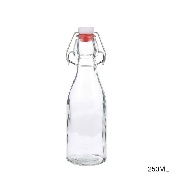 Glass Transparent Bottle with Flip Top Cap Glass Transparent Bottle with Flip Top Cap