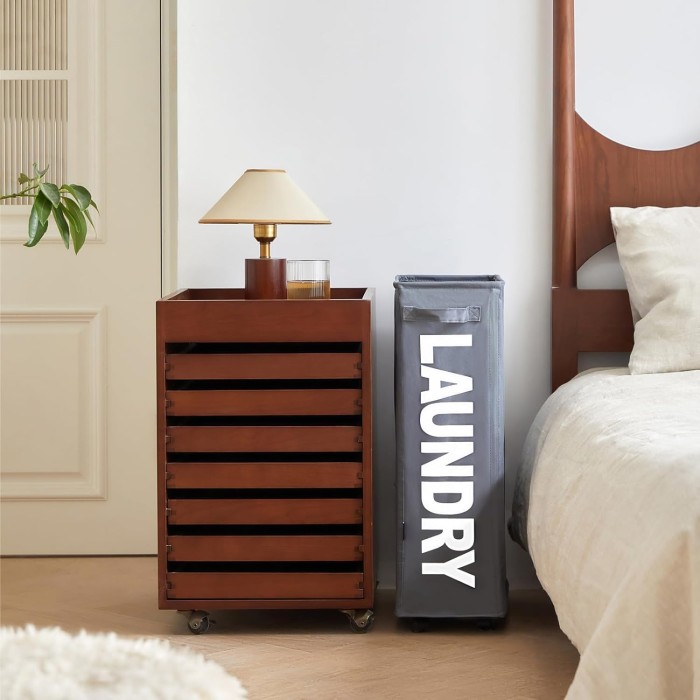 Slim Grey Laundry Basket with Wheels Slim Grey Laundry Basket with Wheels