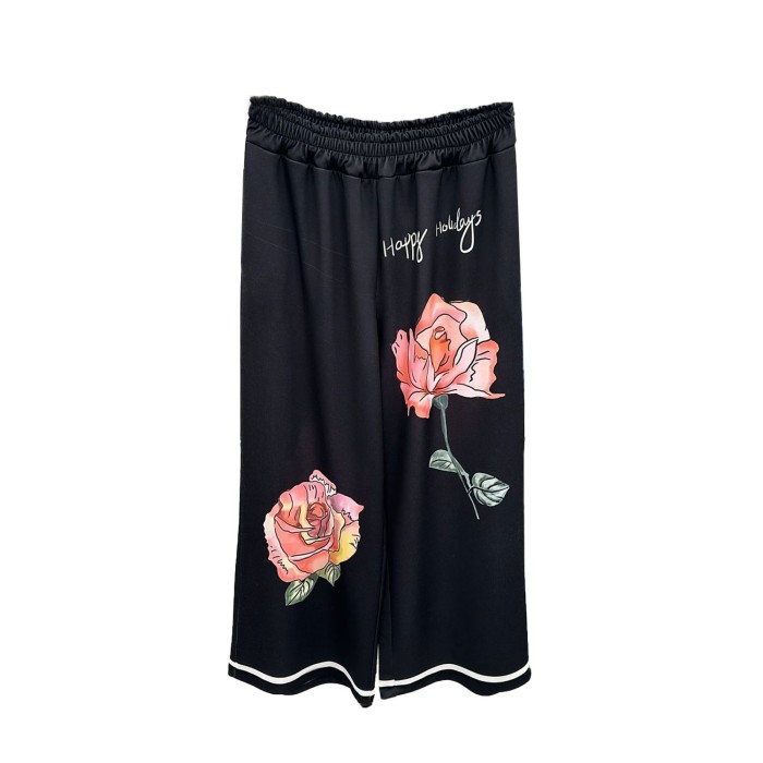 Women Fashion Black Wide Leg Pants