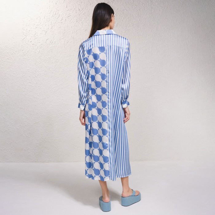 Printed Blue Midi Dress Printed Blue Midi Dress