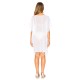 White Ladies Beach Cover with Pom Pom Trim White Ladies Beach Cover with Pom Pom Trim