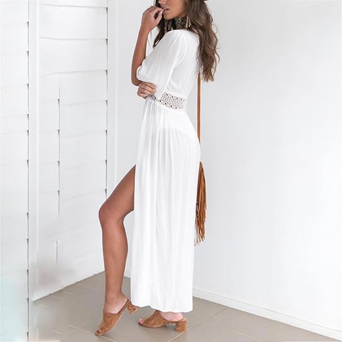 White Guipure Lace Beach Cover Dress White Guipure Lace Beach Cover Dress
