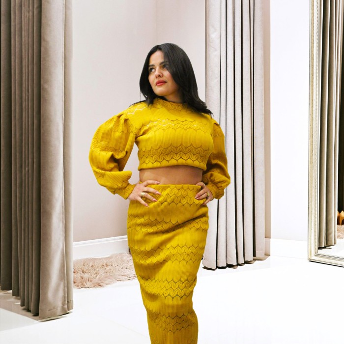 Elegant Long Skirt and Long Sleeve Top Set
