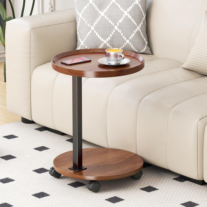 Wooden C Shaped Table