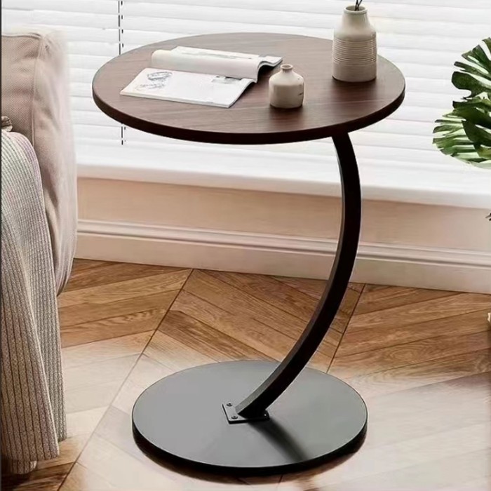 Wooden C Shape  Side Table