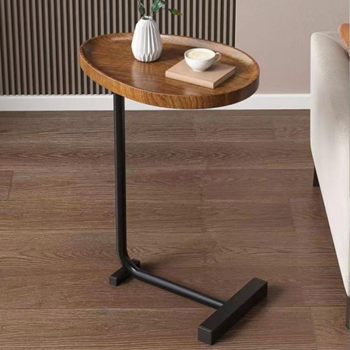 C Shaped Oval Side Table