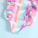 Rainbow Dino Ruffle Swimsuit Rainbow Dino Ruffle Swimsuit