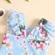 Blue Floral Prints One Piece Swimsuit Blue Floral Prints One Piece Swimsuit
