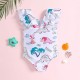 White Dinosaurs Prints One Piece Swimsuit White Dinosaurs Prints One Piece Swimsuit