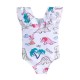 White Dinosaurs Prints One Piece Swimsuit White Dinosaurs Prints One Piece Swimsuit
