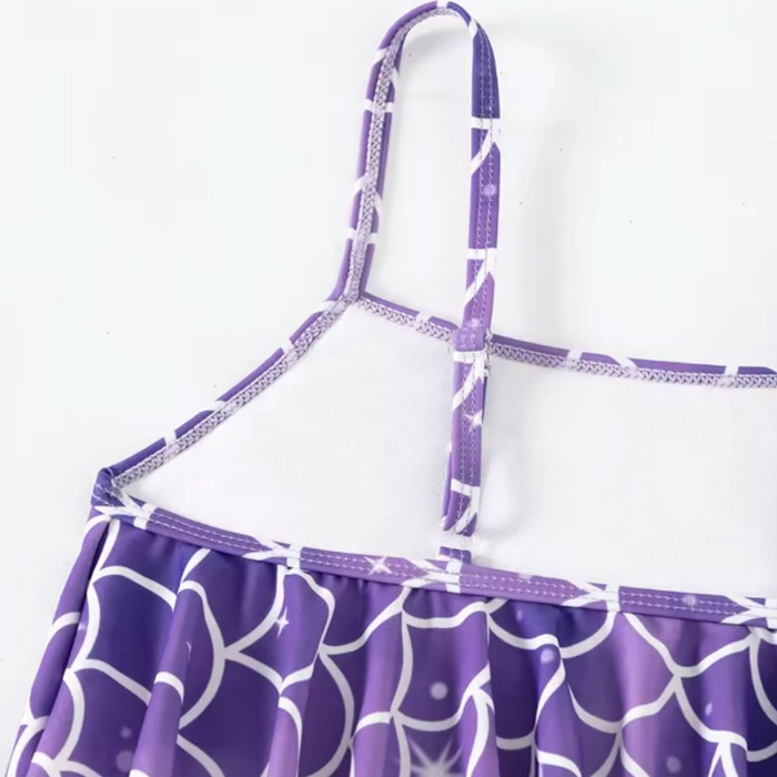 Purple Three Piece Mermaid Swimsuit Purple Three Piece Mermaid Swimsuit