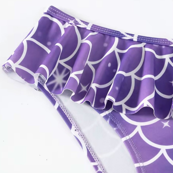 Purple Three Piece Mermaid Swimsuit Purple Three Piece Mermaid Swimsuit