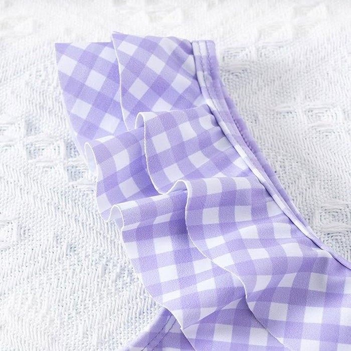One Piece Lilac Gingham Print One Piece Lilac Gingham Print