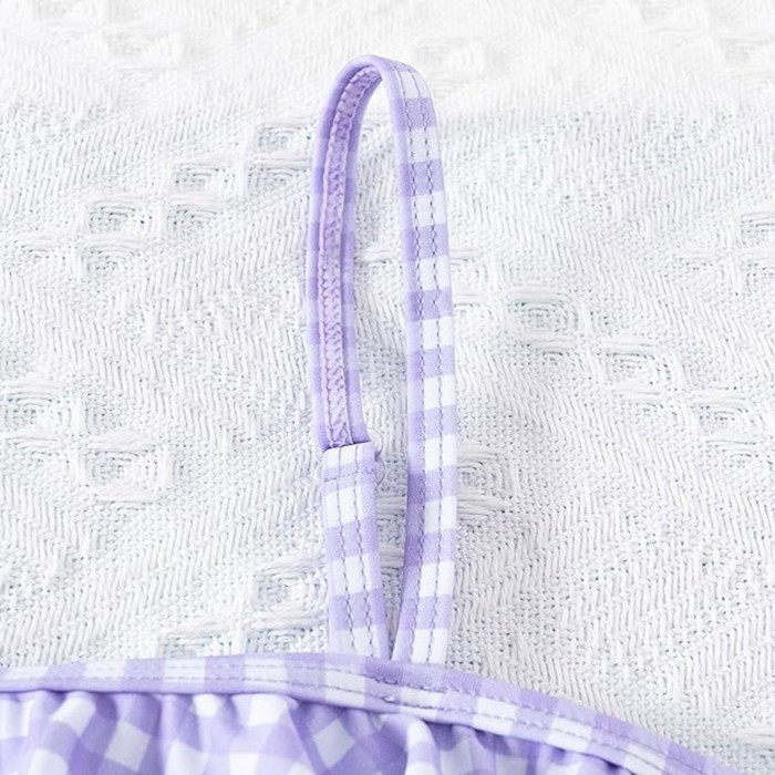One Piece Lilac Gingham Print One Piece Lilac Gingham Print