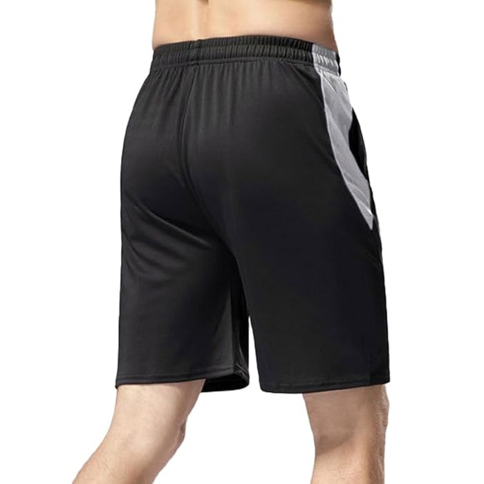 Black Sports Shorts with Grey Lines Black Sports Shorts with Grey Lines