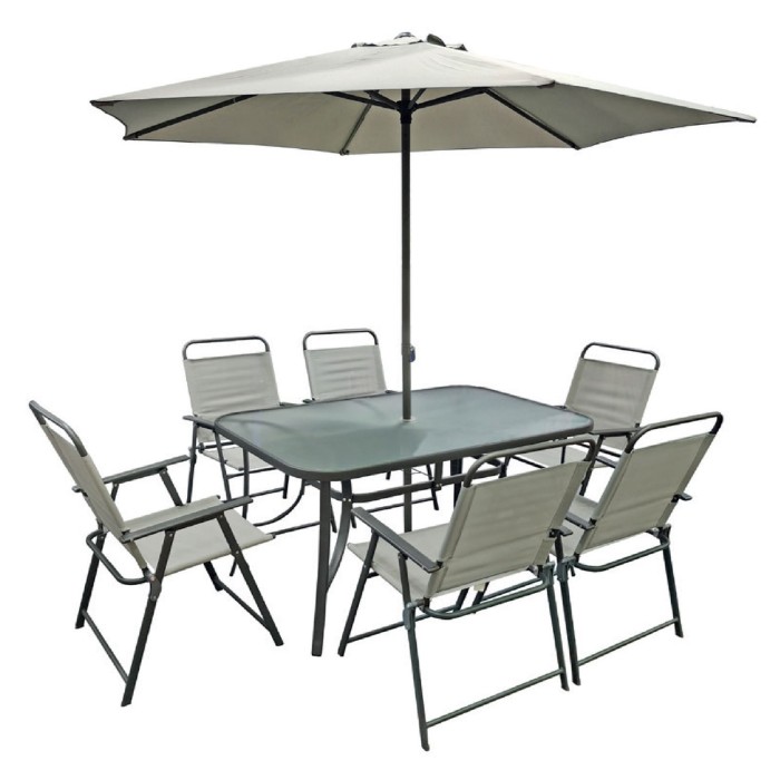 Outdoor Comfort Eight Piece Table Set Outdoor Comfort Eight Piece Table Set