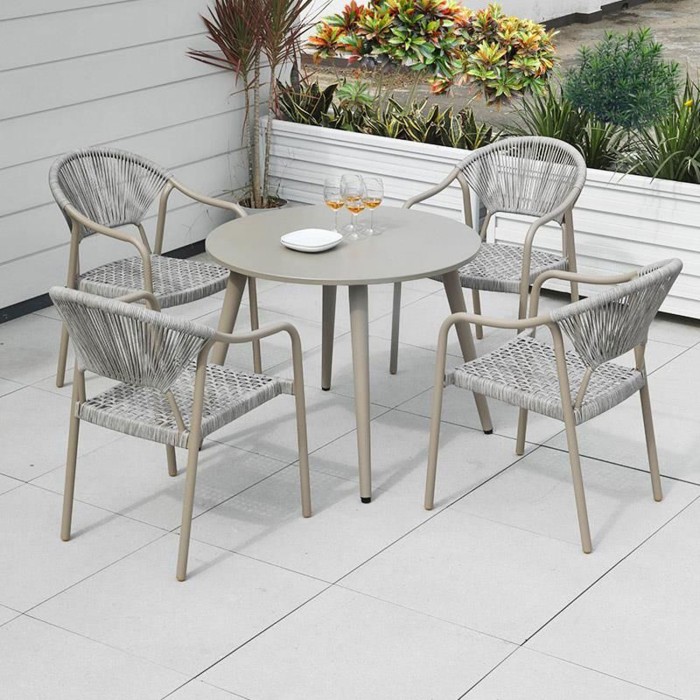Outdoor Tropical Grey Dining Set Outdoor Tropical Grey Dining Set