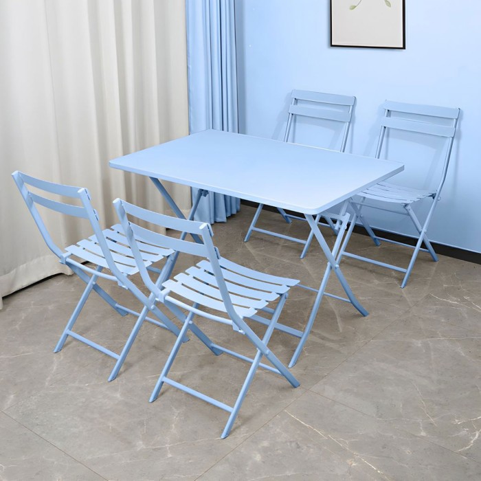 Outdoor Blue Aluminum Dining Set Outdoor Blue Aluminum Dining Set