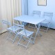 Outdoor Blue Aluminum Dining Set Outdoor Blue Aluminum Dining Set