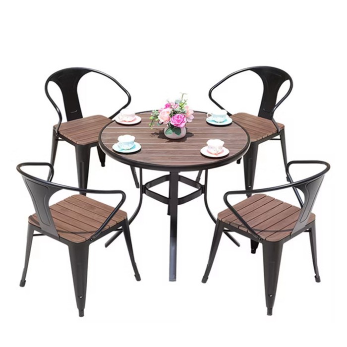 Outdoor Wood Effect Dining Set Outdoor Wood Effect Dining Set
