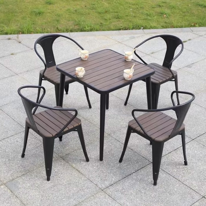 Outdoor Wood Effect Dining Set Outdoor Wood Effect Dining Set