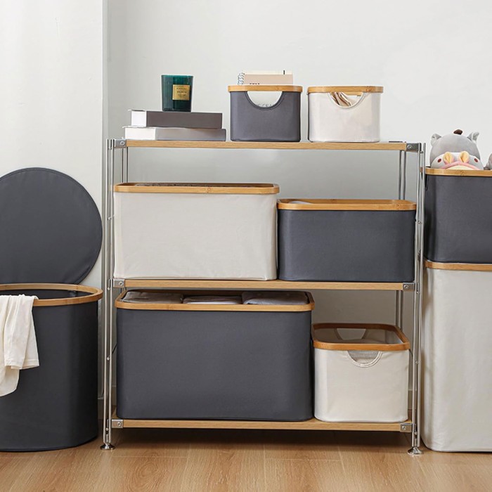 Grey Foldable Laundry Baskets and Boxes Grey Foldable Laundry Baskets and Boxes