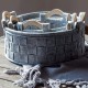 Grey Woven Round Storage Box with Wooden Handles Grey Woven Round Storage Box with Wooden Handles