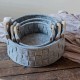 Grey Woven Round Storage Box with Wooden Handles Grey Woven Round Storage Box with Wooden Handles