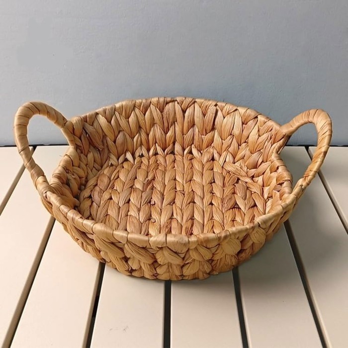 Straw Round Basket with Handles Straw Round Basket with Handles