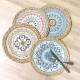 Colorful Printed Round Woven Placemat Colorful Printed Round Woven Placemat