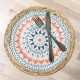 Colorful Printed Round Woven Placemat Colorful Printed Round Woven Placemat
