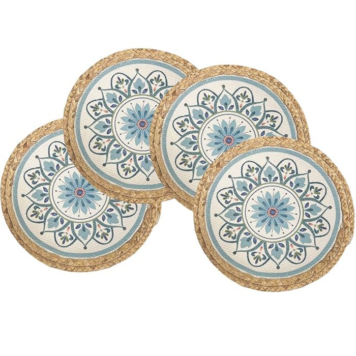 Colorful Printed Round Woven Placemat Colorful Printed Round Woven Placemat
